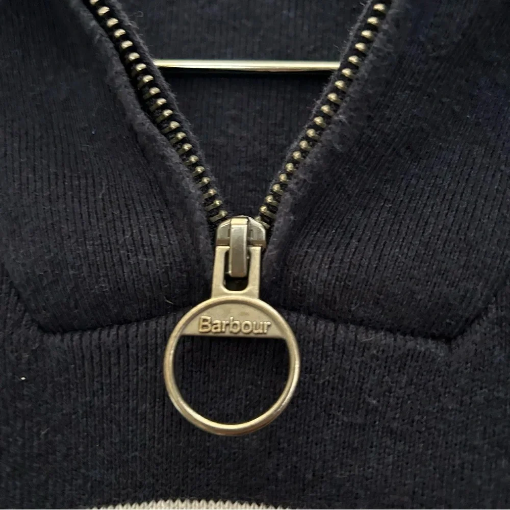 $160 J. Barbour&son Harbour Navy Blue 1/4 Zip
Cotton Sweater Mens Size M - Picture 3 of 6